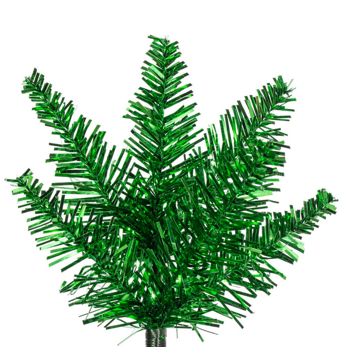 7'6"Hx32"W Tinsel Pencil Artificial Christmas Tree, Unlit -Green - K245575
