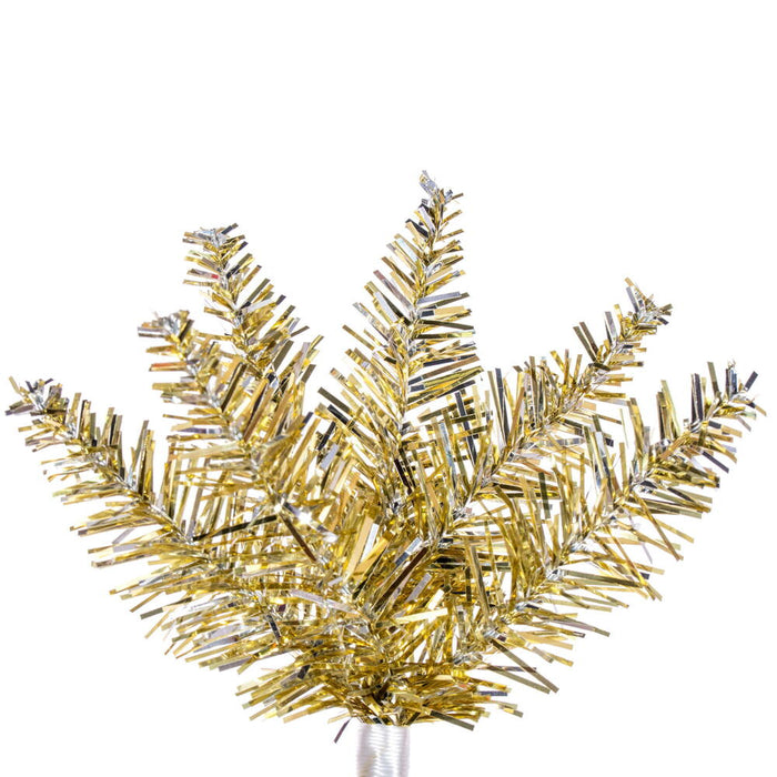 6'6"Hx28"W Tinsel Pencil Artificial Christmas Tree, Unlit -Champagne - K246165