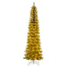 9'6"Hx42"W Tinsel Pencil Artificial Christmas Tree, LED Pre-Lit -Champagne - K246186LED