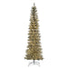9'6"Hx42"W Tinsel Pencil Artificial Christmas Tree, LED Pre-Lit -Silver - K246586LED
