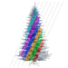 7'6"Hx53"W Tinsel Artificial Christmas Tree, RGB LED Pre-Lit (Multi-Mode) -Silver - K247676LED