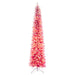 9'Hx32"W Flocked Fir Artificial Christmas Tree, LED Pre-Lit -Pink/White - K255081LED