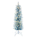 3'Hx16"W Flocked Fir Artificial Christmas Tree, LED Pre-Lit -Baby Blue/White - K255531LED
