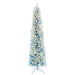 7'6"Hx28"W Flocked Fir Artificial Christmas Tree, LED Pre-Lit -Baby Blue/White - K255576LED