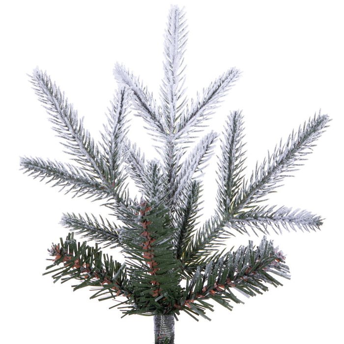 12'Hx56"W PE Pencil Frosted Bixley Pine Artificial Christmas Tree, Unlit -White/Green - K257490