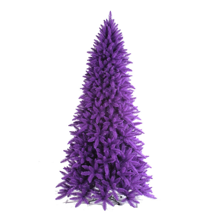 4'6"Hx24"W Flocked Slim Fir Artificial Christmas Tree, Unlit -Purple - K168347