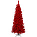 10'Hx49"W Flocked Pencil Fir Artificial Christmas Tree, LED Pre-Lit (Red) -Red - K168088LED