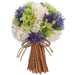8" Preserved Hydrangea Standing Flower Bouquet -Green/Blue - KBH149-GR/BL