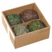6" Set Of Preserved Topiary Leaf Balls -Green/Brown - KFL195-GR/BR