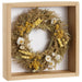 6.5" Preserved Daisy & Yarrow Flower Hanging Wreath -Yellow/White - KWD136-YE/WH