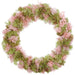 21" Preserved Hydrangea Flower Wreath -Green/Pink - KWH132-GR/PK
