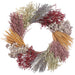 21" Preserved Lavender Flower, Wheat & Grass Wreath -Mixed Colors - KWL150-MX