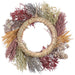 21" Preserved Lavender Flower, Wheat & Grass Wreath -Mixed Colors - KWL150-MX