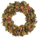 22" Preserved Salal, Eucalyptus Leaf & Orange Spice Hanging Wreath -Green/Brown - KWS227-GR/BR