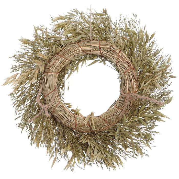 13.5" Preserved Thistle & Daisy Flower Wreath -White - KWT145-WH