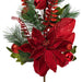 28" Silk Poinsettia Flower, Ball, Pine & Fern Leaf Stem -Red (Pack of 2) - L225406