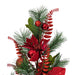 28" Silk Poinsettia Flower, Ball, Pine & Fern Leaf Stem -Red (Pack of 2) - L225406