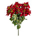 18" Silk Poinsettia Flower Bush -Red (Pack of 6) - L225918