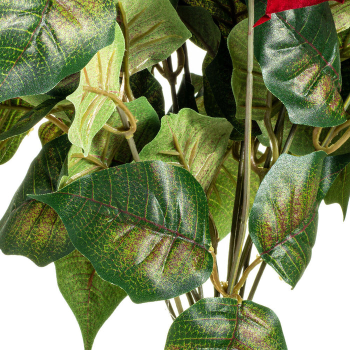18" Silk Poinsettia Flower Bush -Red (Pack of 6) - L225918