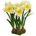 22" Standing Silk Amaryllis Flower Arrangement w/4 Bulb Base -Yellow - LFA718-YE