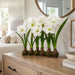 22" Standing Silk Amaryllis Flower Arrangement w/Bulb Base -White - LFA732-WH