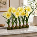 22" Standing Silk Amaryllis Flower Arrangement w/Bulb Base -Yellow - LFA732-YE