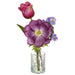 11" Anemone & Tulip Silk Flower Arrangement w/Glass Vase -2 Tone Purple (Pack of 6) - LFA802-PU/TT