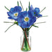 12" Anemone Silk Flower Arrangement w/Glass Vase -Blue (Pack of 6) - LFA805-BL