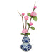 10.5" Silk Blossom Flower Arrangement w/Ceramic Vase -Pink (Pack of 6) - LFB122-PK