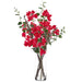 38.5" Silk Bougainvillea Flower & Twig Arrangement w/Glass Vase -Fuchsia - LFB186-FU