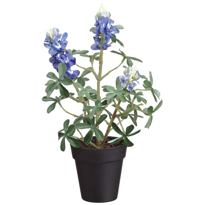 10" Bluebonnet Silk Flower Arrangement w/Pot -Blue (pack of 6) - LFB584-BL
