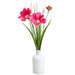 14" Cosmos Silk Flower Arrangement w/Glass Vase -Fuchsia (Pack of 12) - LFC037-FU