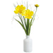 14" Cosmos Silk Flower Arrangement w/Glass Vase -Yellow (Pack of 12) - LFC037-YE