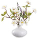 11" Cherry Blossom & Lavender Silk Flower Arrangement w/Ceramic Vase -Cream/Lavender (Pack of 2) - LFC300-CR/LV