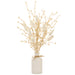 14.5" Cattail & Grass Artificial Flower Arrangement w/Glass Vase -Beige (pack of 12) - LFC447-BE