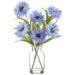 13" Cosmos Silk Flower Arrangement w/Glass Vase -Blue/Delphinium (Pack of 6) - LFC490-BL/DL