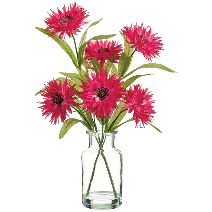 13" Cosmos Silk Flower Arrangement w/Glass Vase -Beauty (Pack of 6) - LFC490-BT