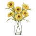 13" Cosmos Silk Flower Arrangement w/Glass Vase -Yellow (Pack of 6) - LFC490-YE
