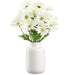 14" Daisy Silk Flower Arrangement w/Ceramic Bottle -White (pack of 6) - LFD001-WH