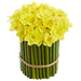 7" Silk Daffodil Flower Arrangement w/Tube Planter -Yellow (pack of 6) - LFD043-YE