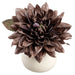 7" Dahlia Silk Flower Arrangement w/Ceramic Vase -Plum (Pack of 6) - LFD063-PL