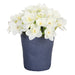 7" Silk Daffodil Flower Arrangement w/Mgo Planter -White (pack of 4) - LFD065-WH