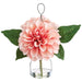 8" Dahlia Silk Flower Arrangement w/Glass Vase -Peach (Pack of 6) - LFD190-PE