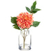 12" Dahlia Silk Flower Arrangement w/Glass Vase -Orange/Coral (Pack of 6) - LFD313-OR/CO