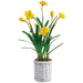 22.5" Daffodil Silk Flower Arrangement w/Basket -Yellow (Pack of 4) - LFD802-YE