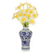 8.5" Daffodil Silk Flower Arrangement w/Ceramic Vase -Cream/Yellow (pack of 6) - LFD811-CR/YE