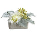 6.2" Mixed Silk Dahlia Flower Arrangement w/Cement Pot -Cream (pack of 4) - LFD964-CR