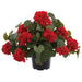 13" Geranium Silk Flower Arrangement w/Plastic Pot -Red (Pack of 4) - LFG241-RE