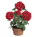 13" Geranium Silk Flower Arrangement -Red (pack of 4) - LFG407-RE