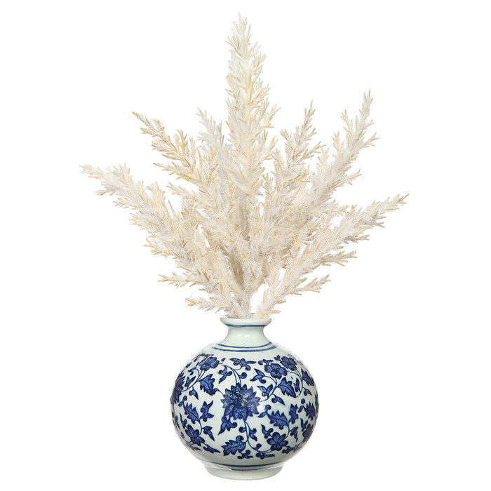 9.5" Pampas Grass Artificial Arrangement w/Ceramic Vase -Beige (pack of 6) - LFG500-BE